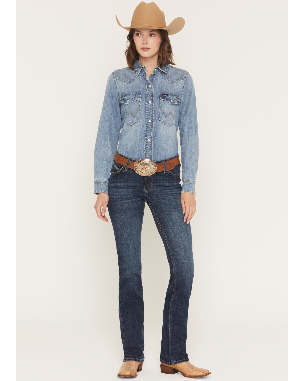 Wrangler Women's Willow Dark Wash Mid Rise Bootcut Ultimate Riding Jeans