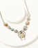 Image #1 - Shyanne Women's Rodeo Sunset Squash Blossom Necklace, Turquoise, hi-res