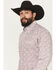 Image #2 - Wrangler Men's Paisley Print Long Sleeve Button-Down Stretch Western Shirt, Burgundy, hi-res