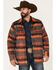 Wrangler Men's Plaid Print Snap Flannel Shacket , Orange, hi-res