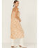 Image #3 - Wild Moss Women's Satin Printed Keyhole Slip Midi Dress, Orange, hi-res