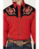 Image #3 - Scully Men's Floral Embroidered Long Sleeve Snap Western Shirt, Red, hi-res
