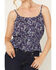 Image #3 - Rock & Roll Denim Women's Running Horses Sleeveless Button-Down Tank Top, Navy, hi-res