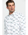 Image #3 - Rock & Roll Denim Men's Bull Skull Print Long Sleeve Western Shirt, Charcoal, hi-res
