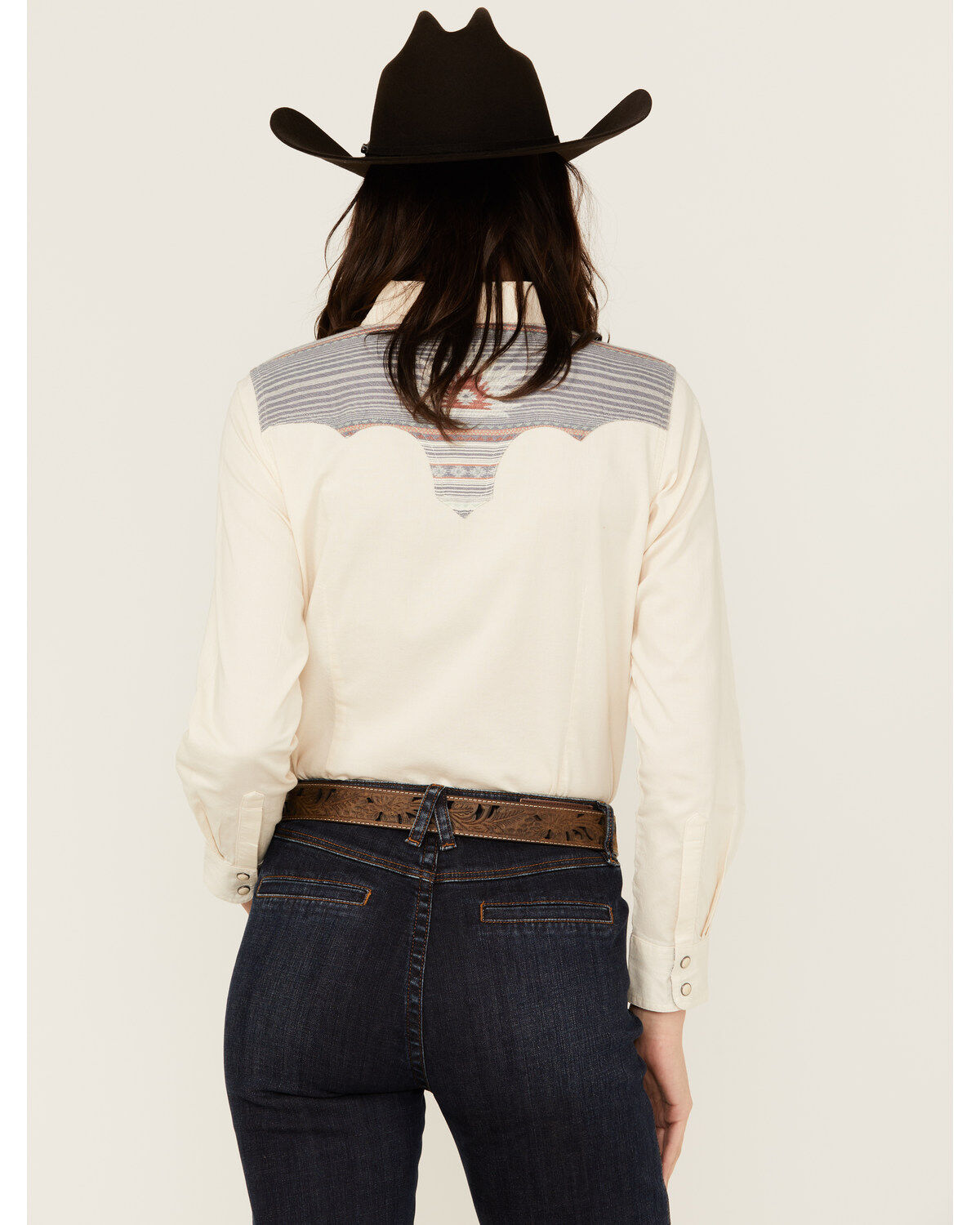 Image #4 - Ariat X Sendero Women's Striped Long Sleeve Snap Western Shirt, Sand, hi-res