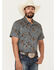Image #1 - Rock & Roll Denim Men's Dale Brisby Horse Print Short Sleeve Snap Stretch Western Shirt, Charcoal, hi-res