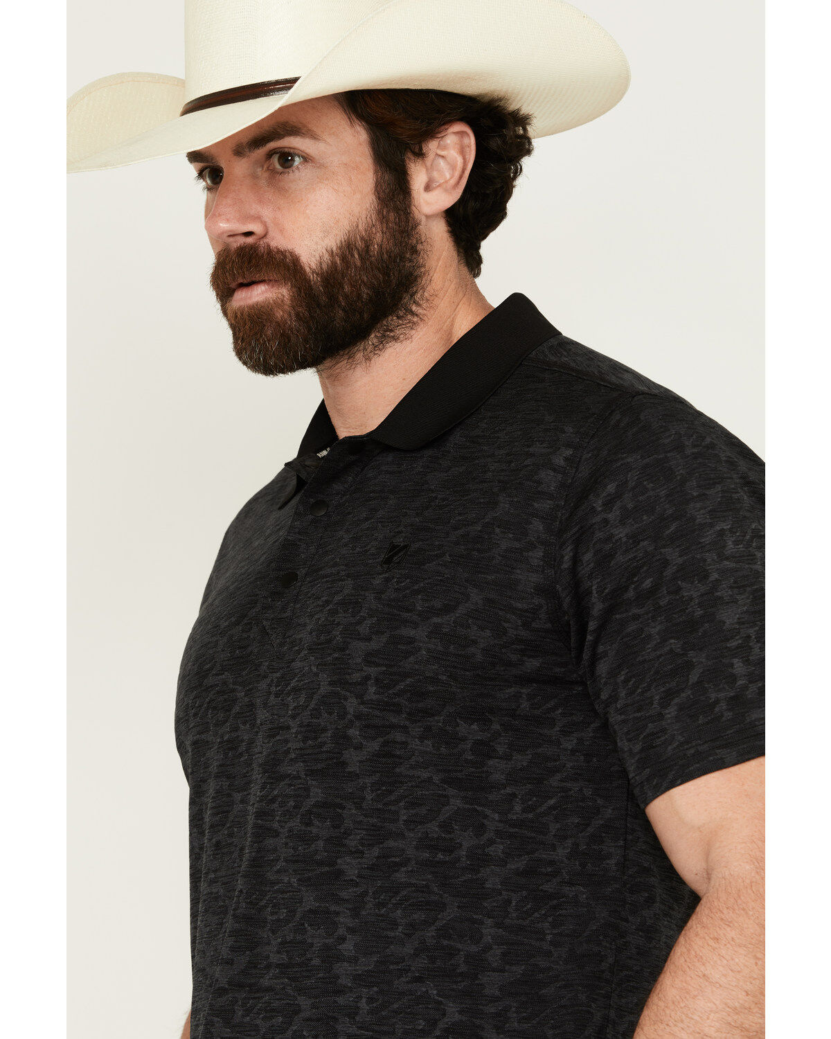 Image #2 - RANK 45® Men's Rowel Camo Print Performance Polo Shirt, Black, hi-res