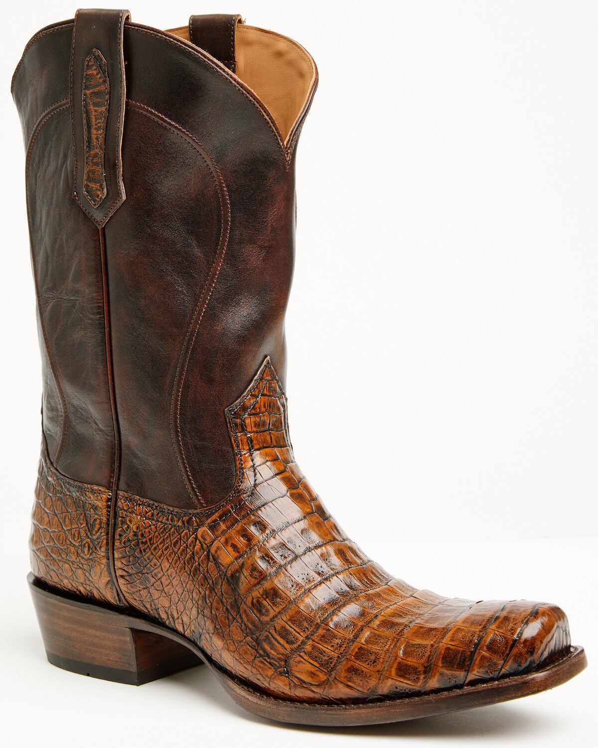 Image #1 - Cody James Black 1978&reg; Men's The Mason Exotic Caiman Western Boots - Square Toe, Brown, hi-res