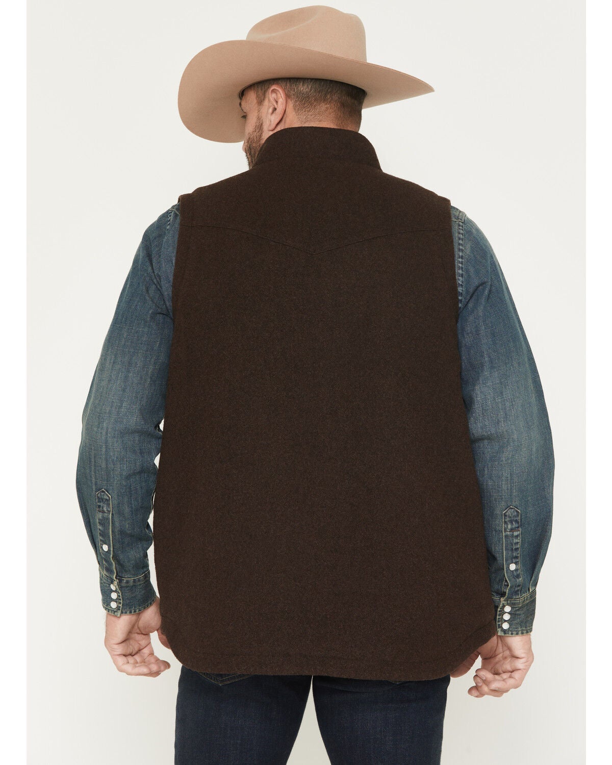 Image #4 - Cody James Men's Miller Sherpa Lined Wool Vest, Brown, hi-res