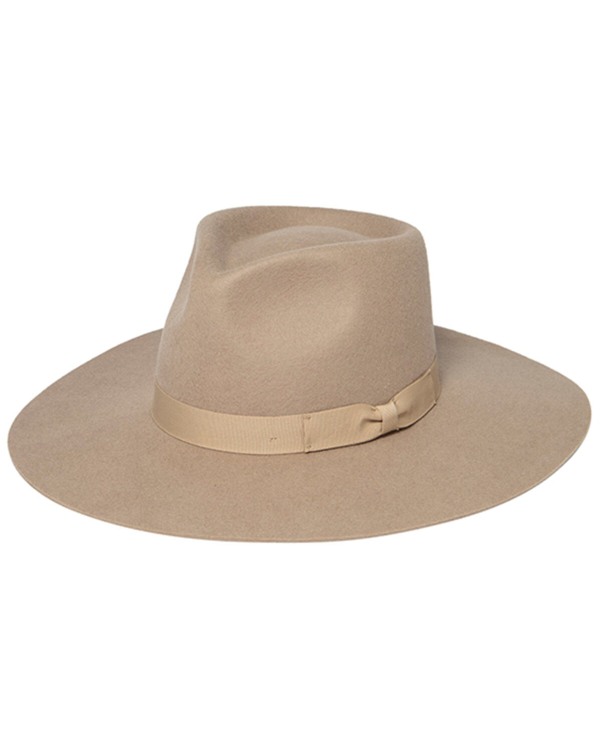 Image #1 - Shyanne Women's Beige Stiff Brim Grossgrain Wool Felt Fedora Hat , Beige/khaki, hi-res