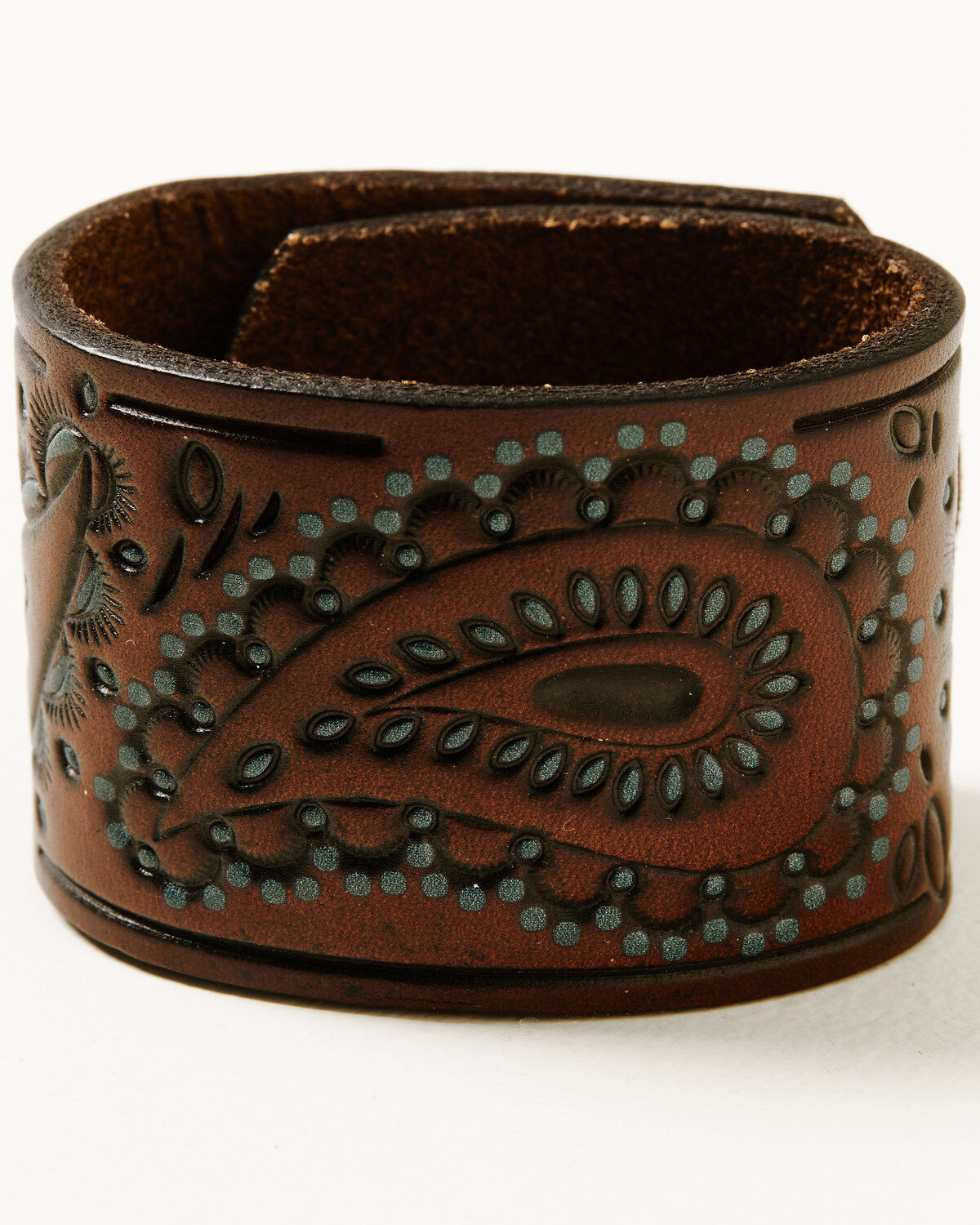 Image #1 - Shyanne Women's Tooled Paisley Leather Bracelet, Lt Brown, hi-res