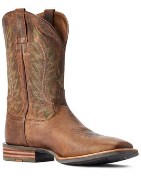 Image #1 - Ariat Men's Ridin' High Western Performance Boots - Broad Square Toe, Brown, hi-res