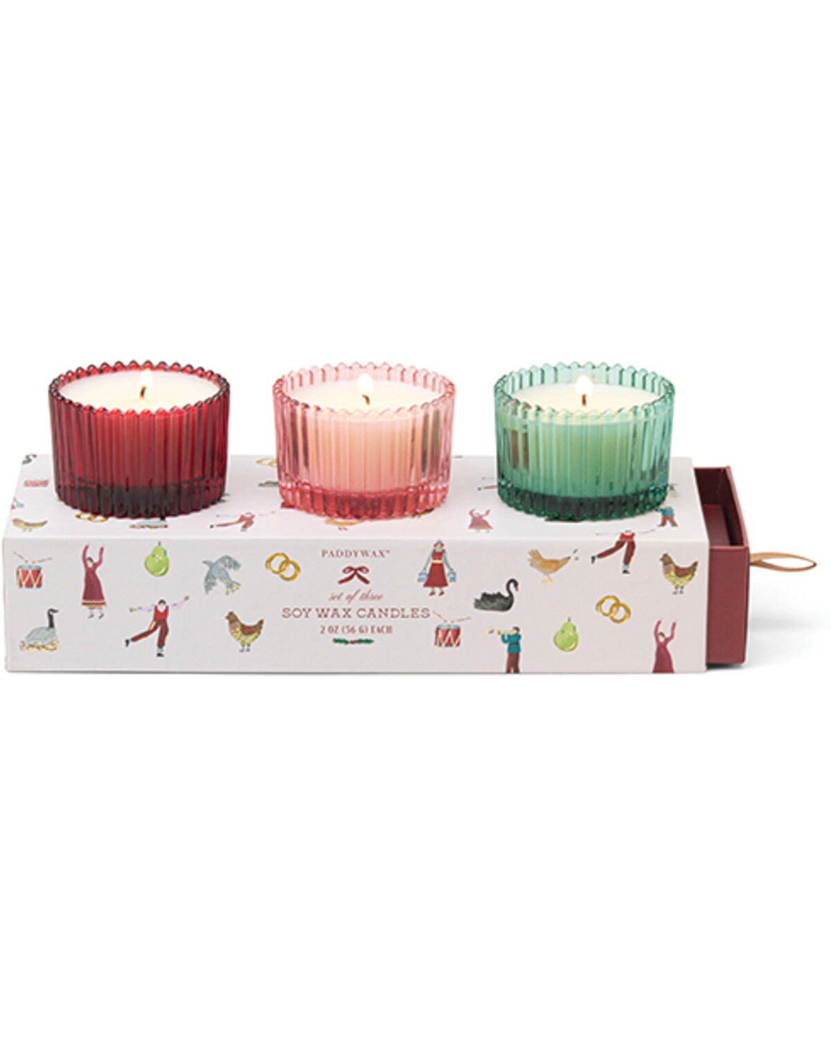 Paddywax Holiday Ribbed Mercury Glass Candle Set - 3 Piece, Multi, hi-res