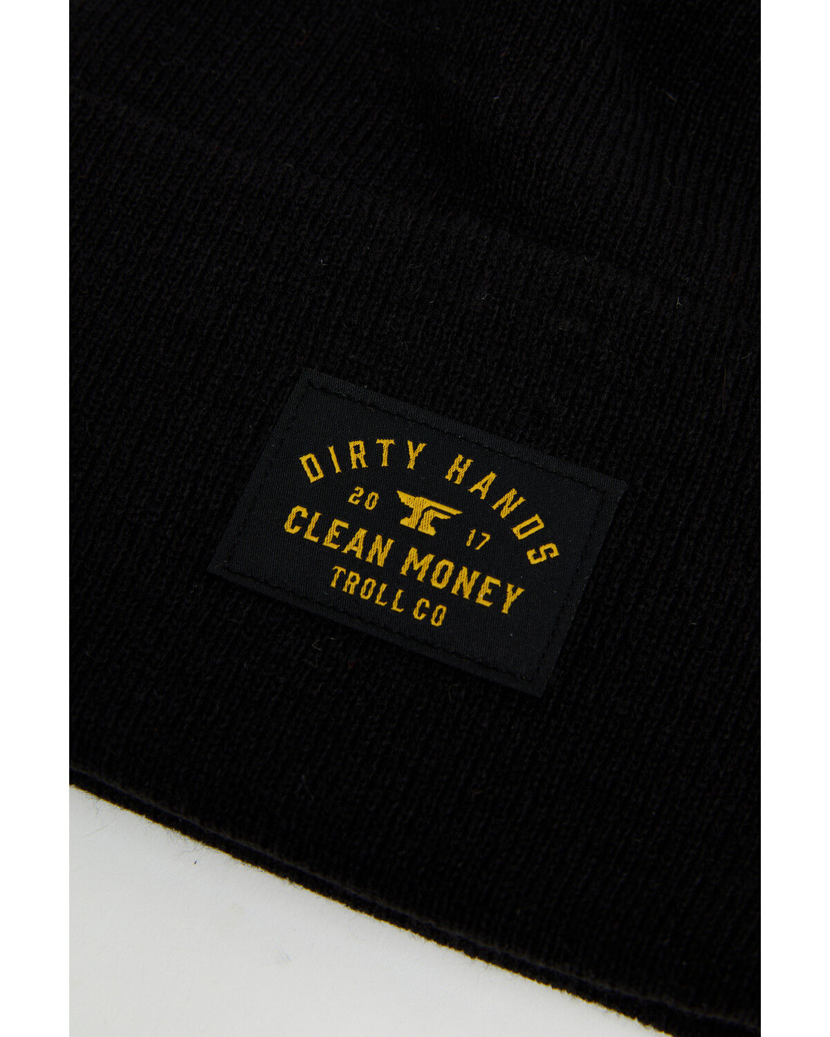 Image #2 - Troll Co Woven Label Beanie, Black, hi-res