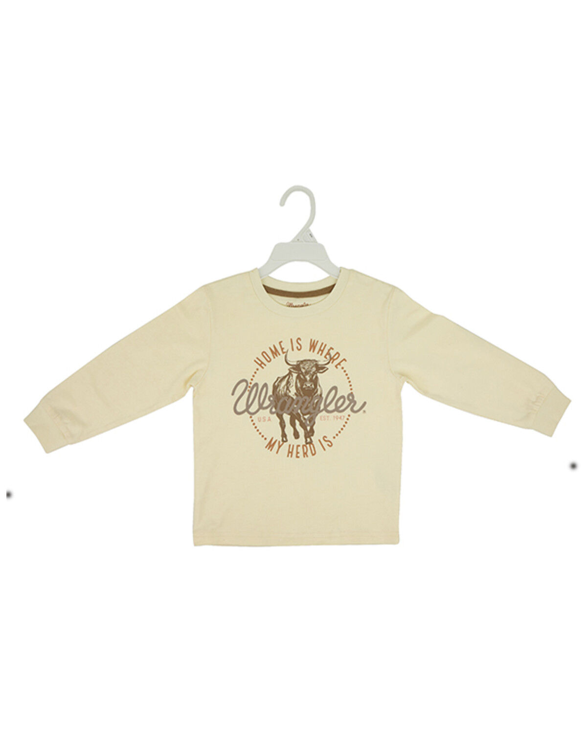 Image #1 - Wrangler Toddler Boys' My Herd Long Sleeve Graphic T-Shirt, Cream, hi-res