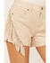 Image #2 - Shyanne Women's Faux Suede Fringe Shorts, Taupe, hi-res