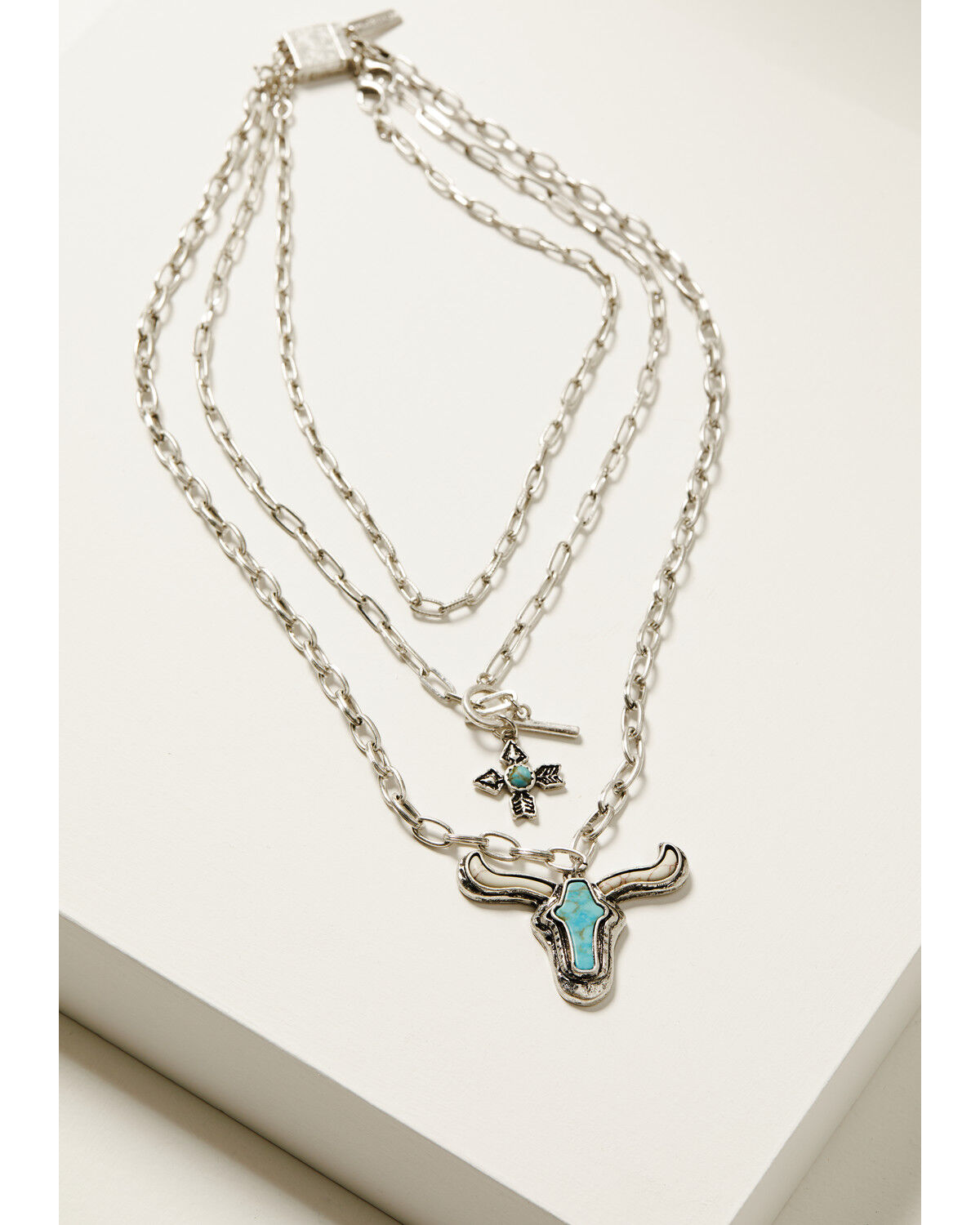 Image #1 - Idyllwind Women's Shenandoah Steerhead Necklace, Silver, hi-res