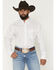 Image #1 - Ariat Men's Team Wake Geo Print Long Sleeve Button-Down Western Shirt, White, hi-res