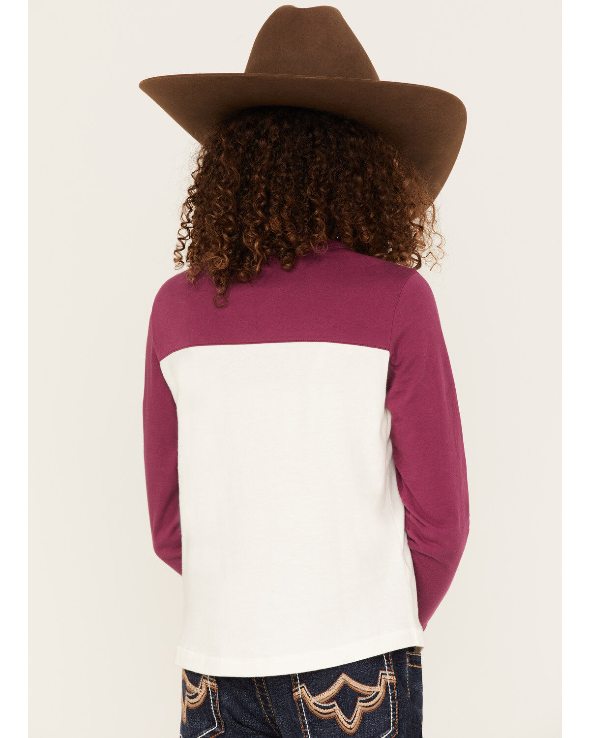 Image #4 - Shyanne Girls' Turn & Burn Raglan Long Sleeve Tee, Ivory, hi-res
