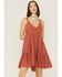 Wishlist Women's About Me Sleeveless Mini Dress, Brick Red, hi-res