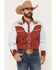 Image #1 - Scully Men's Floral Embroidered Long Sleeve Snap Western Shirt, Mauve, hi-res