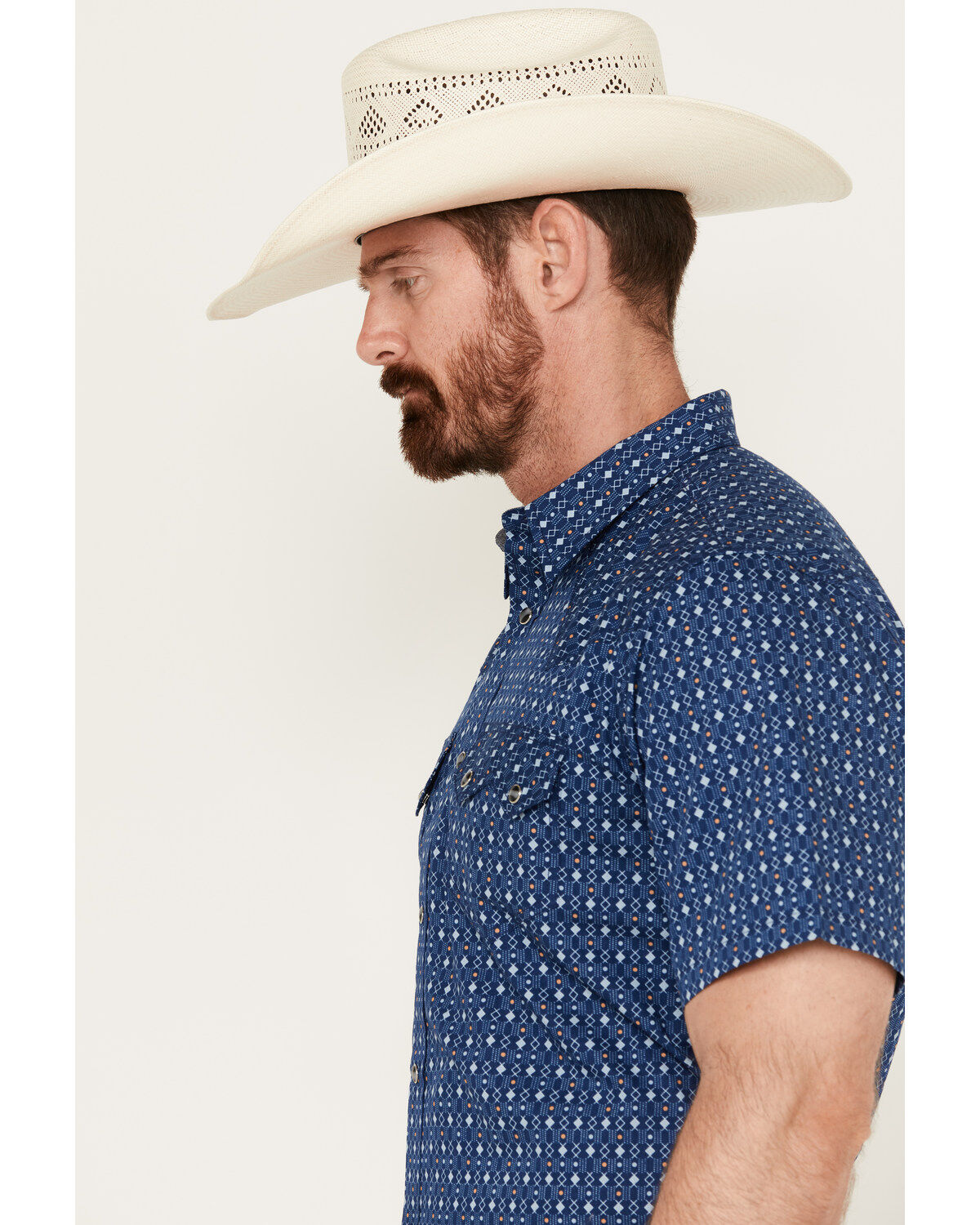 Image #2 - Cody James Men's El Paso Geo Print Short Sleeve Snap Western Shirt, , hi-res