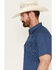 Cody James Men's El Paso Geo Print Short Sleeve Snap Western Shirt, Navy, hi-res