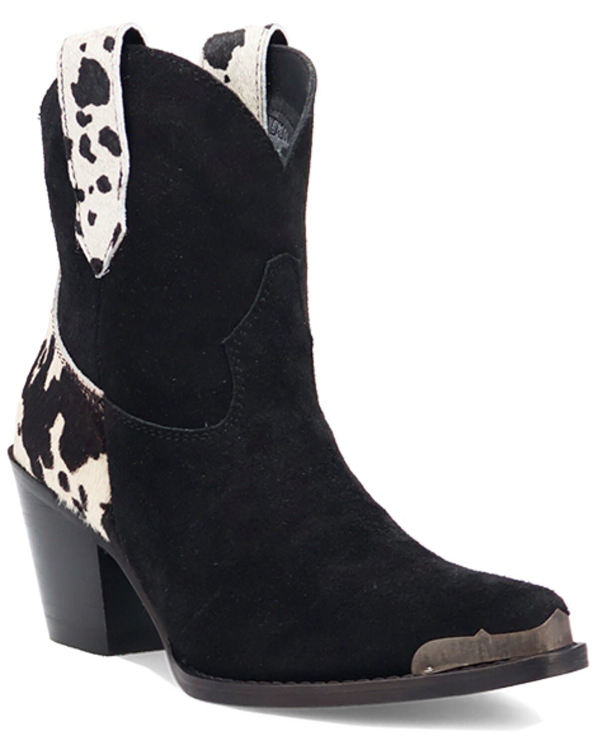 Dingo Women's Texas Charm Suede Booties - Snip Toe, Black, hi-res
