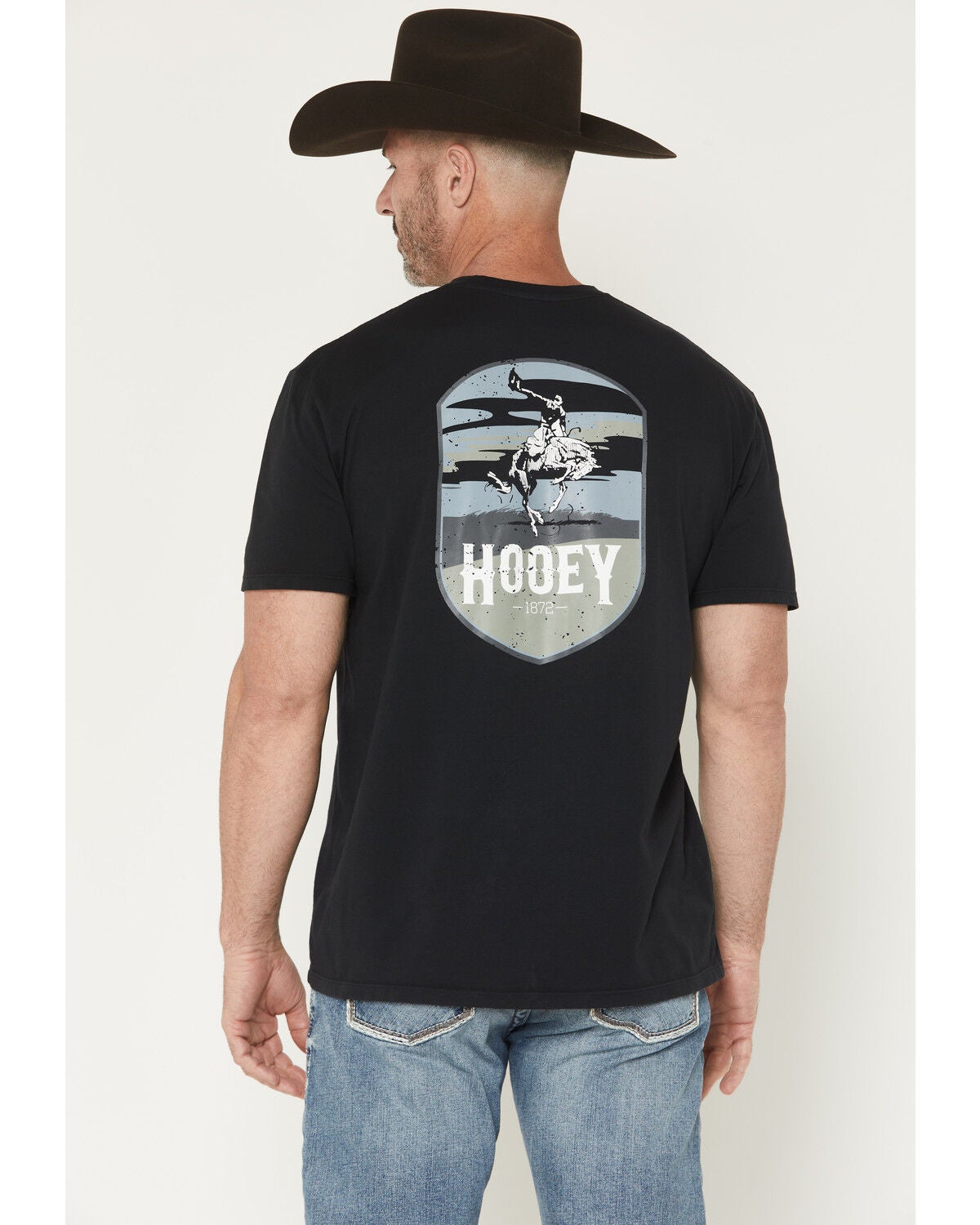 Hooey Men's Cheyenne Short Sleeve Pocket Graphic T-Shirt, Black, hi-res