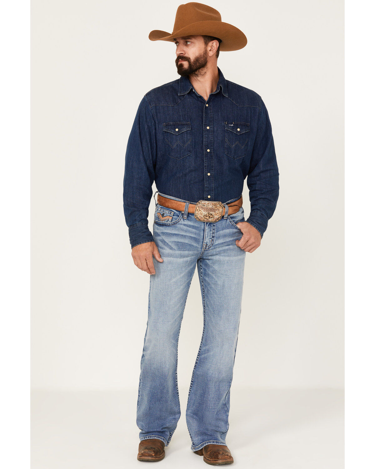 Image #1 - Cody James Men's Dodge City Light Wash Relaxed Boot Stretch Denim Jeans, , hi-res