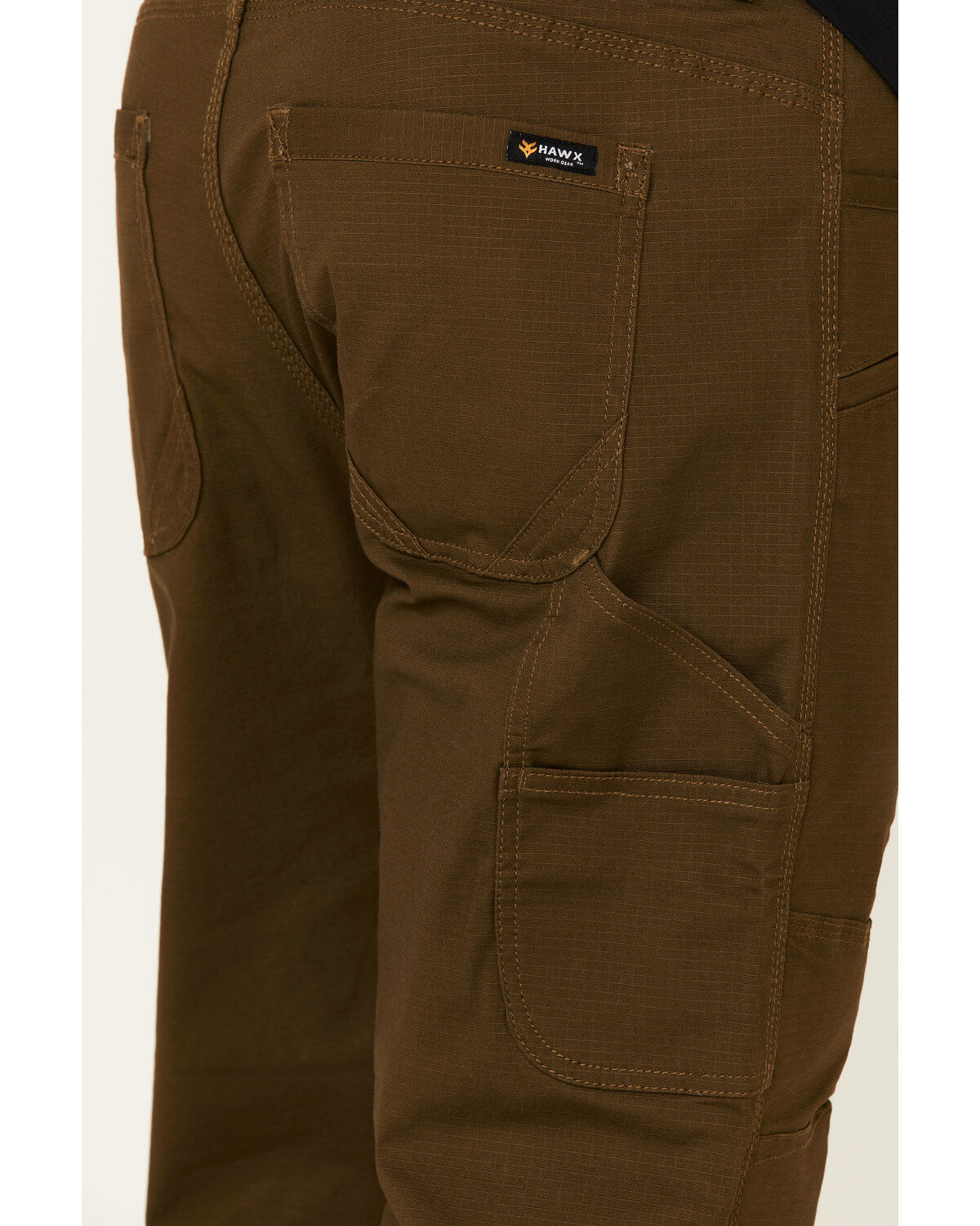 Image #4 - Hawx Men's Dark Olive Stretch Ripstop Work Pants, Olive, hi-res