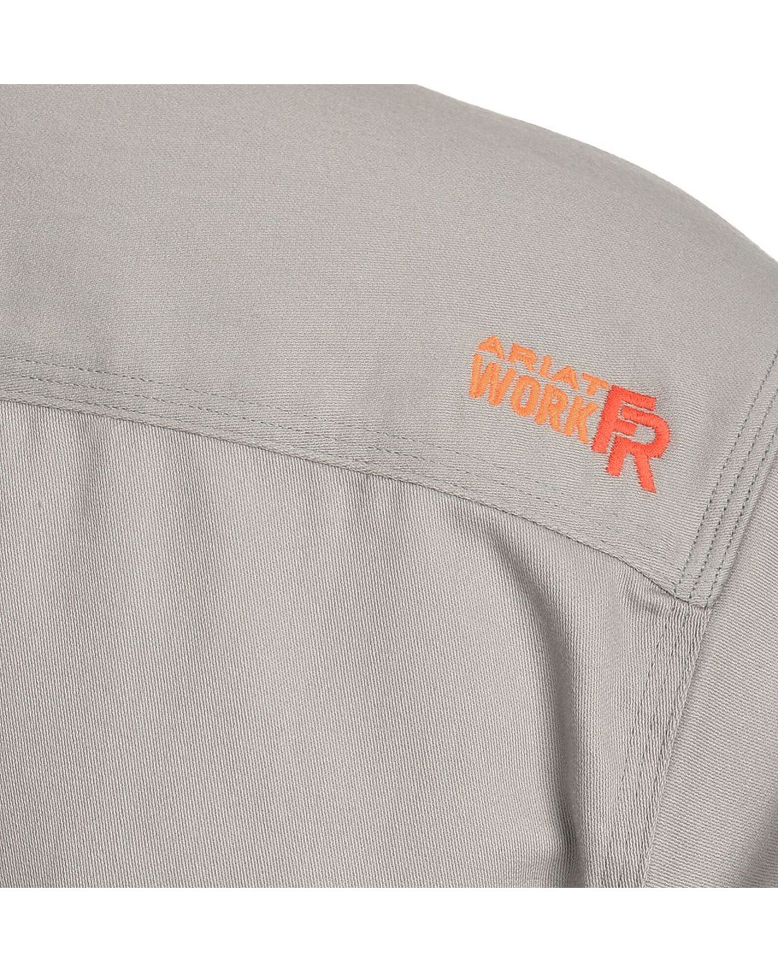 Image #3 - Ariat Men's Woven Solid Print Fire Resistant Work Shirt, Silver, hi-res