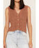 Cleo + Wolf Women's Cropped Knit Sweater Vest, Beige/khaki, hi-res