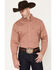 Image #1 - George Strait by Wrangler Men's Geo Print Long Sleeve Snap Stretch Western Shirt, Rust Copper, hi-res