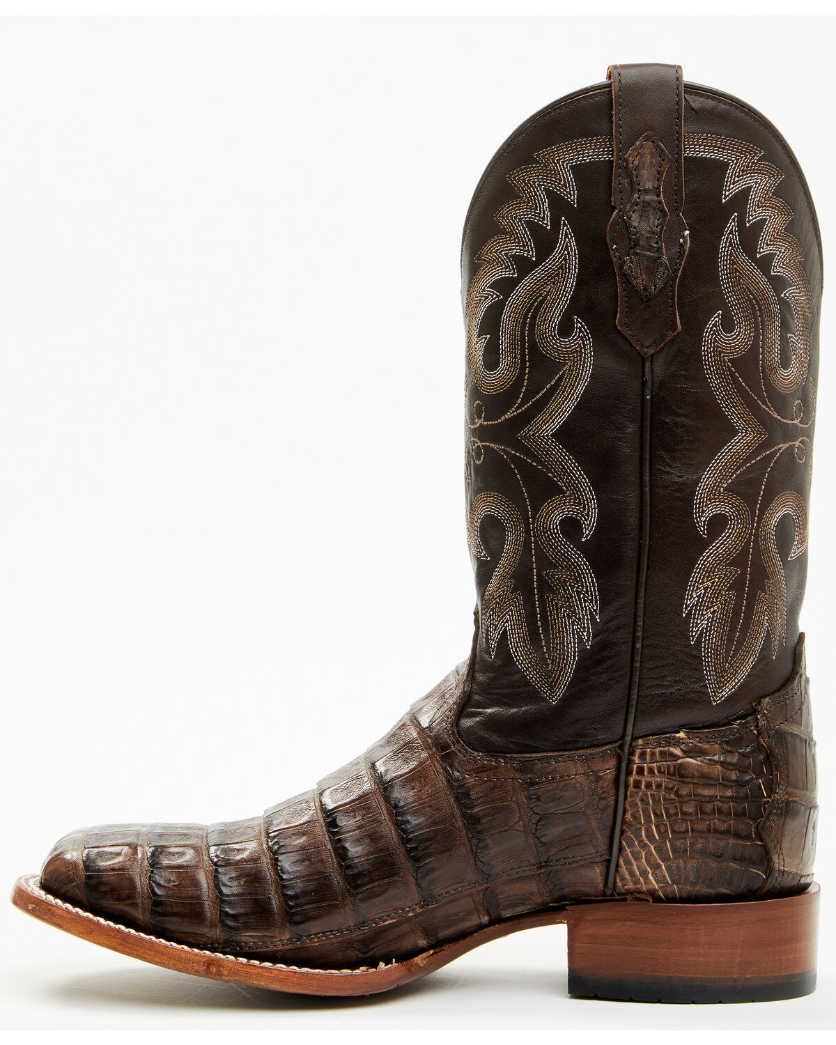 Image #3 - Cody James Men's Exotic Caiman Tail Skin Western Boots - Broad Square Toe, Dark Brown, hi-res