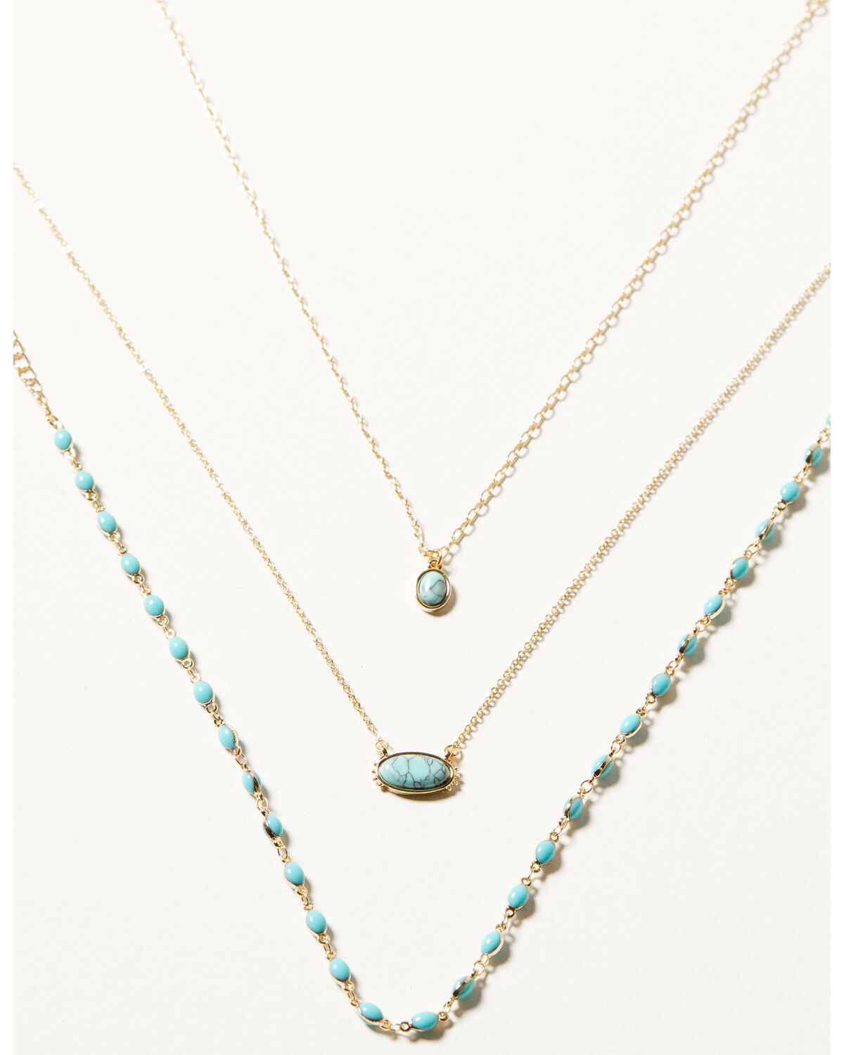 Image #1 - Shyanne Women's Turquoise Necklace Set - 3 Piece, Gold, hi-res