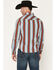 Image #4 - Seager Men's Amarillo Striped Long Sleeve Button-Down Western Shirt, Red, hi-res