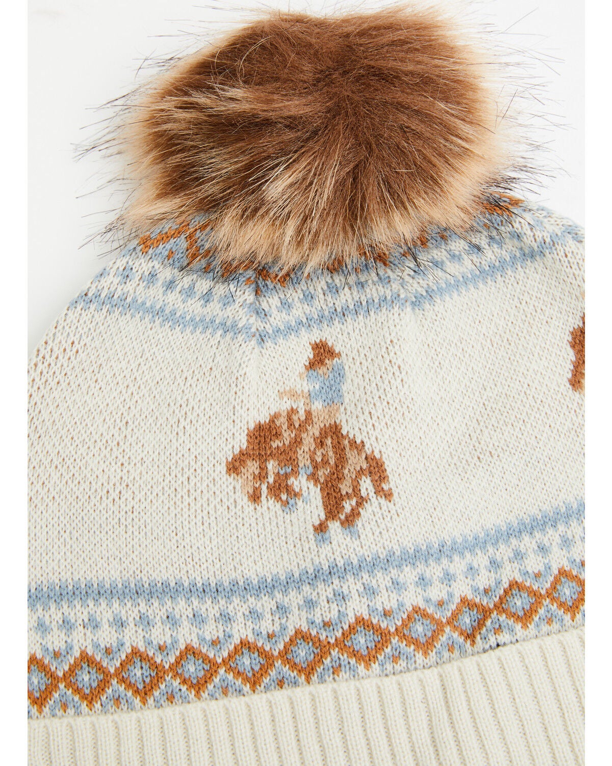 Image #2 - Idyllwind Women's Appaloosa Southwestern Knit Beanie, Cream/blue, hi-res