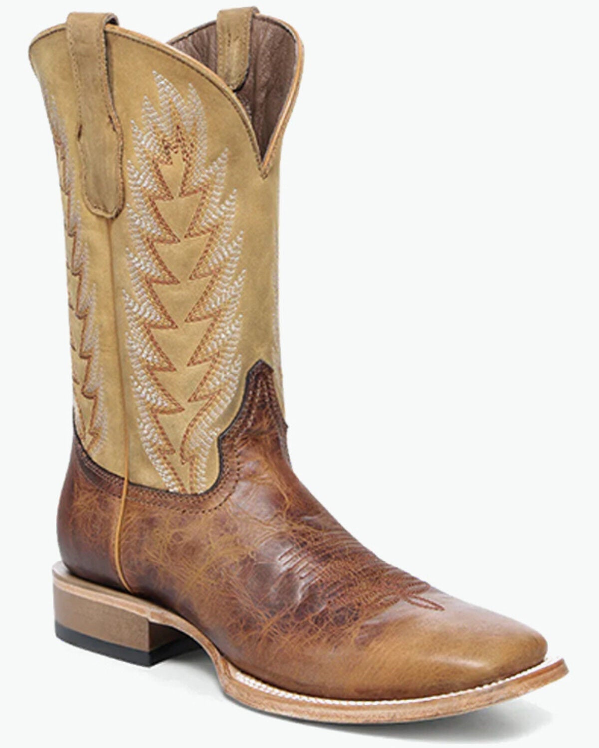 Circle G Men's Western Boots - Broad Square Toe, Honey, hi-res