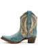 Image #3 - Circle G Women's Distressed Inlay Western Booties - Snip Toe, Blue, hi-res