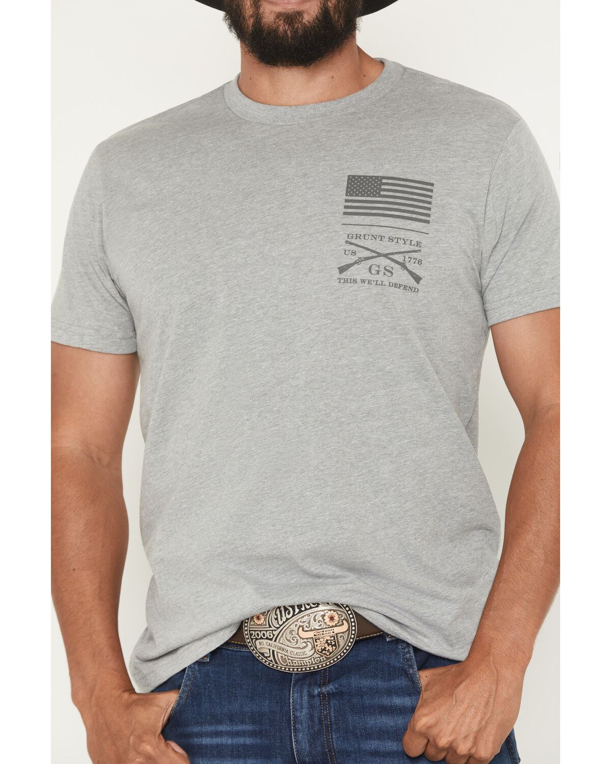 Image #3 - Grunt Style Men's Defined By Discipline Short Sleeve Graphic T-Shirt, Grey, hi-res