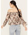Image #4 - Shyanne Women's Off The Shoulder Chiffon Blouse, Brown, hi-res