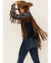 Scully Women's Demin Embroidered Floral & Beaded Stud Fringe Leather Jacket, Indigo, hi-res