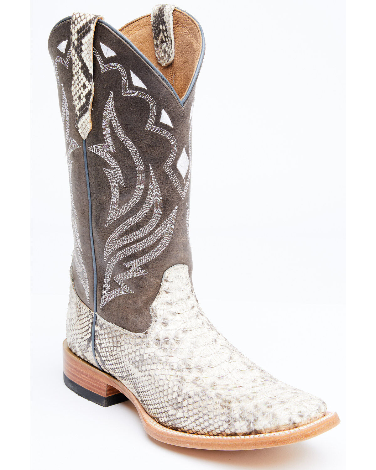 square toe snakeskin boots