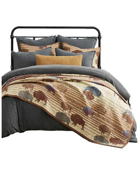 HiEnd Accents 3pc Home On The Range Reversible Quilt Set - King , Tan, hi-res