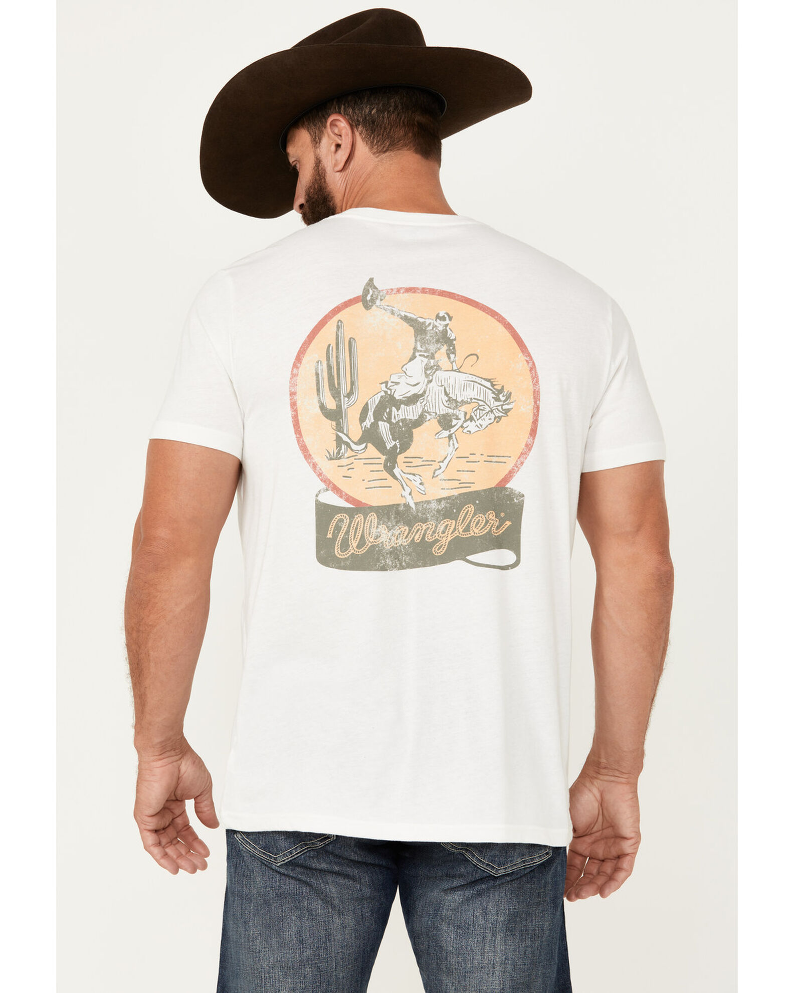 Wrangler Men s Boot Barn Exclusive Bucking Horse and Logo Short Sleeve Graphic T Shirt