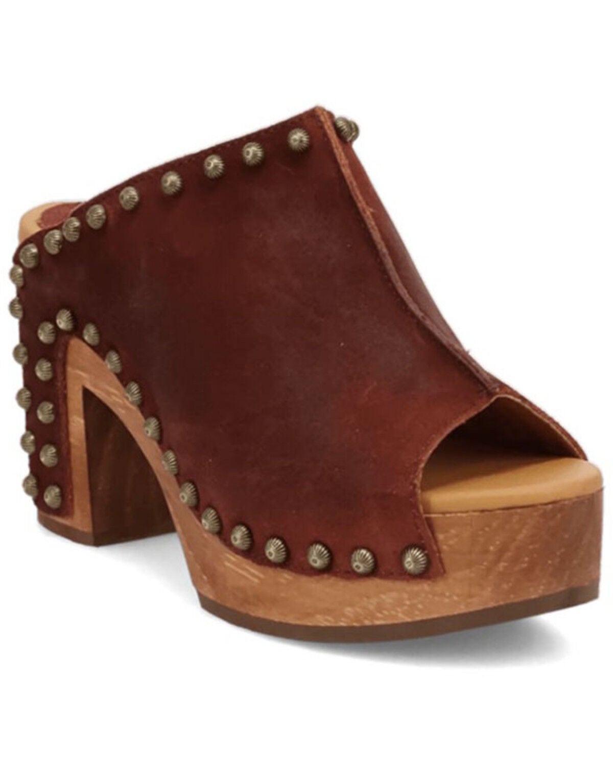 Dingo Women's Echo Wooden Sandals, Wine, hi-res