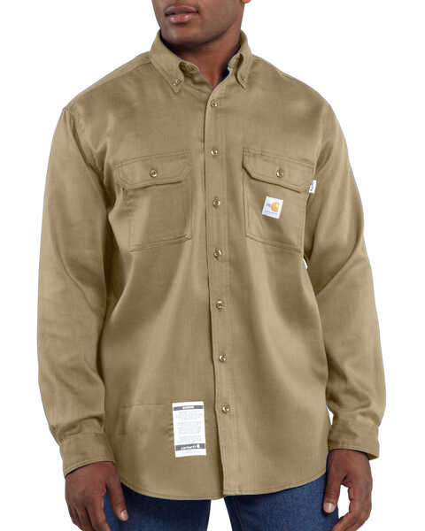 Carhartt Men's Long Sleeve Flame Resistant Dry Twill Work Shirt