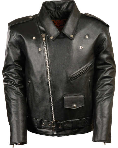 Image #4 - Milwaukee Leather Men's Classic Police Style M/C Jacket , Black, hi-res