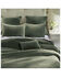 HiEnd Accents Fern Green Stonewashed Cotton & Velvet 3-Piece Full/Queen Quilt Set , Green, hi-res